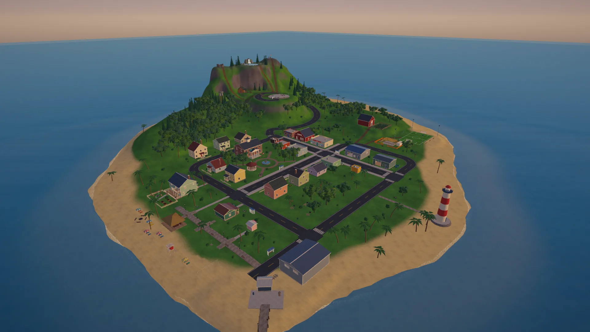 Aerial view of the whole island